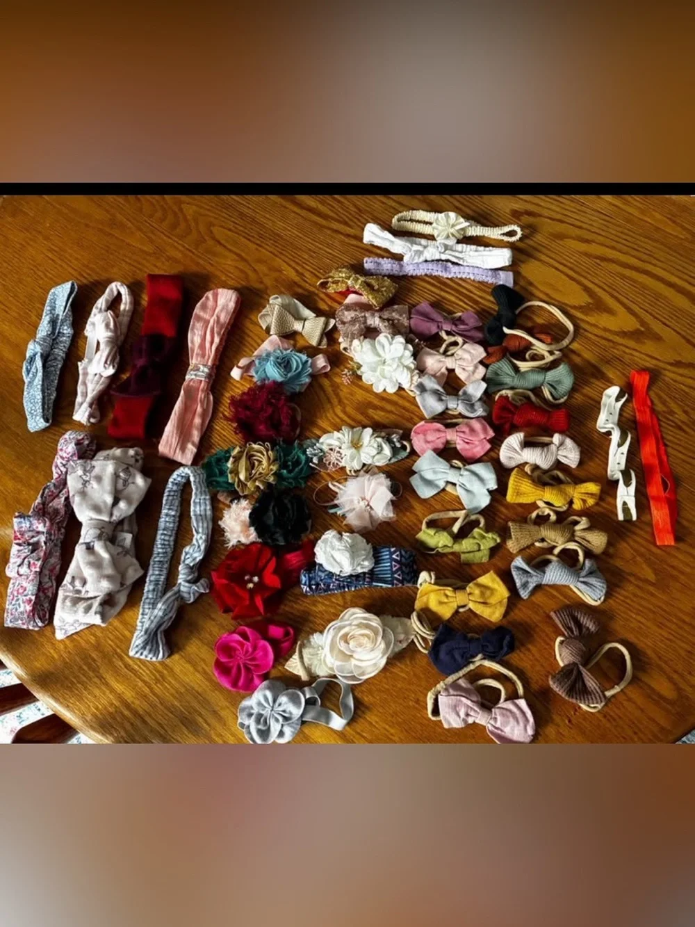 Assorted Baby Toddler Girls' Hair Bows and Soft Headbands (Lot of 45)